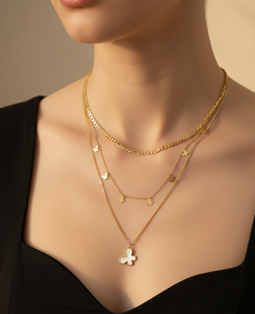 Gemini_Generated_Image_a952p9a952p9a952 Multi-Layer Butterfly Necklace - Image 1